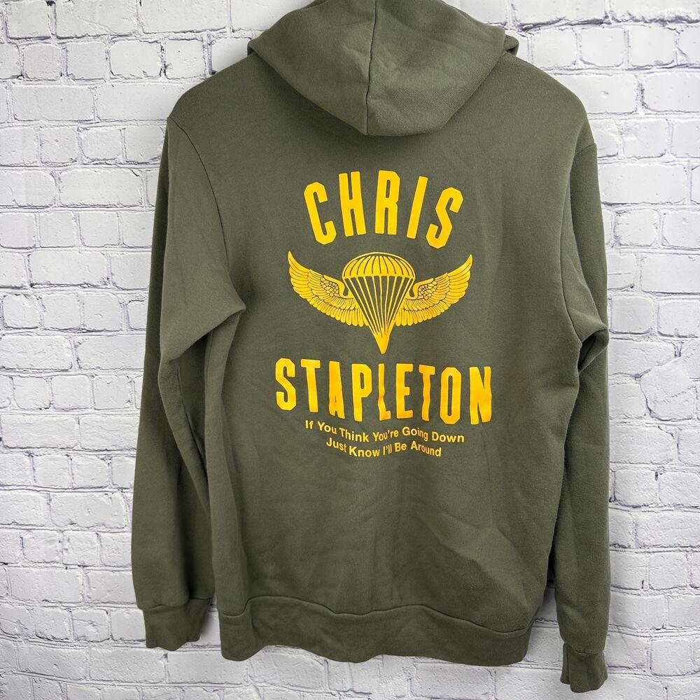 Chris Stapleton Tour Hoodie Olive Green Jacket Hoodie Size Medium
